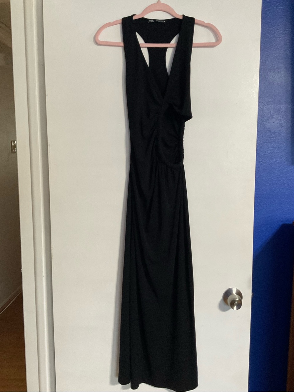 Zara Black Side Cut-Out Maxi Dress